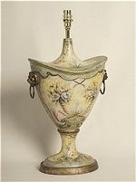 ALEXANDERS 41CM TWO POSIES OVAL LAMP AMPHORA LAMP